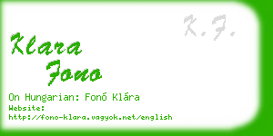 klara fono business card