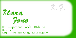 klara fono business card